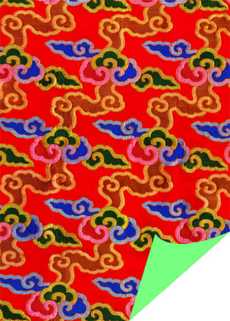 Brocade Clouds (Red) - Wrapping Paper - Dharma Publishing